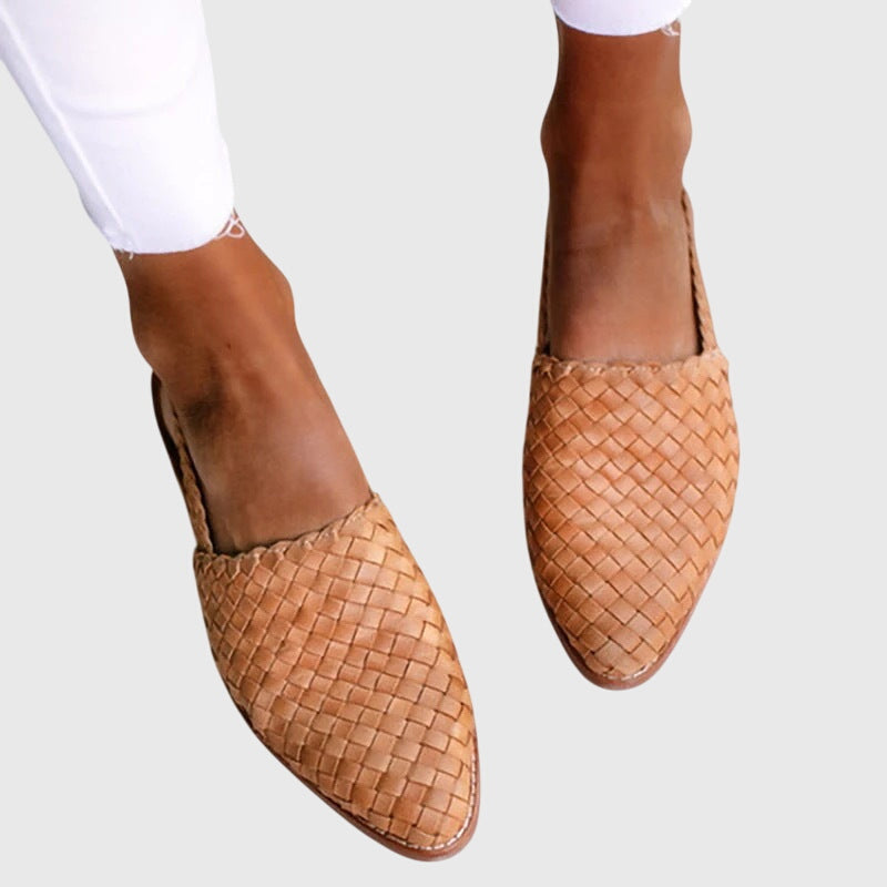 Bella | Dames Geweven Instap Platte Schoenen