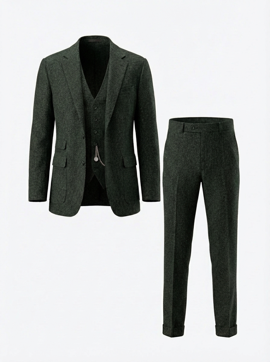 Clever | Driedelig Tweed Smokingpak