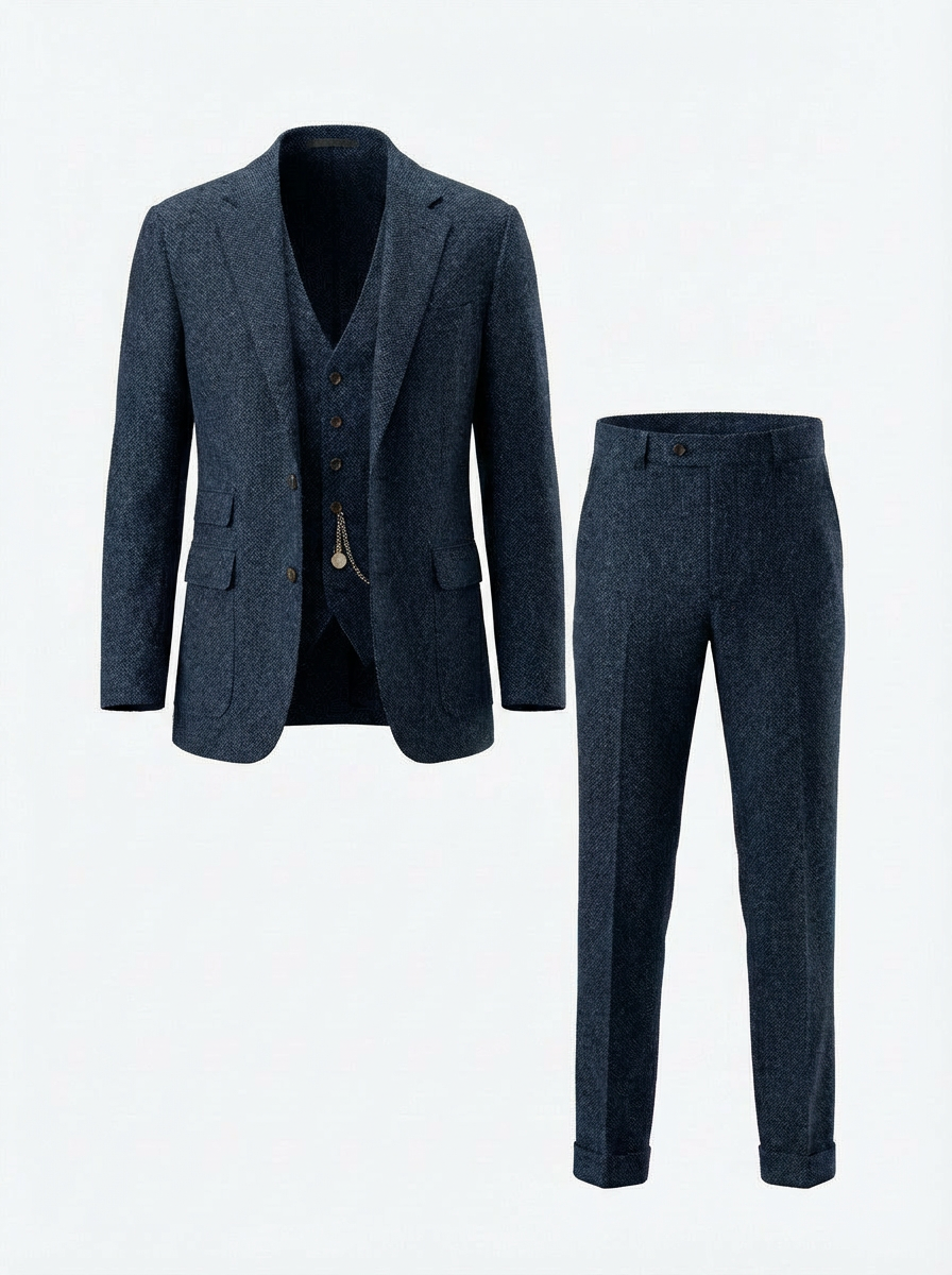 Clever | Driedelig Tweed Smokingpak