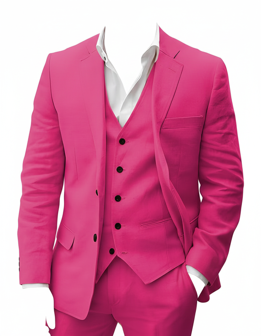 Sutton | Heren Roze Bruiloft Driedelig Pak