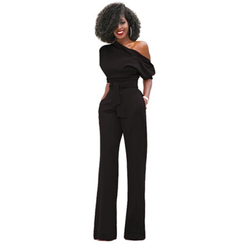Jana | Dames Jumpsuit Wijde Pijp One Shoulder Riem 1