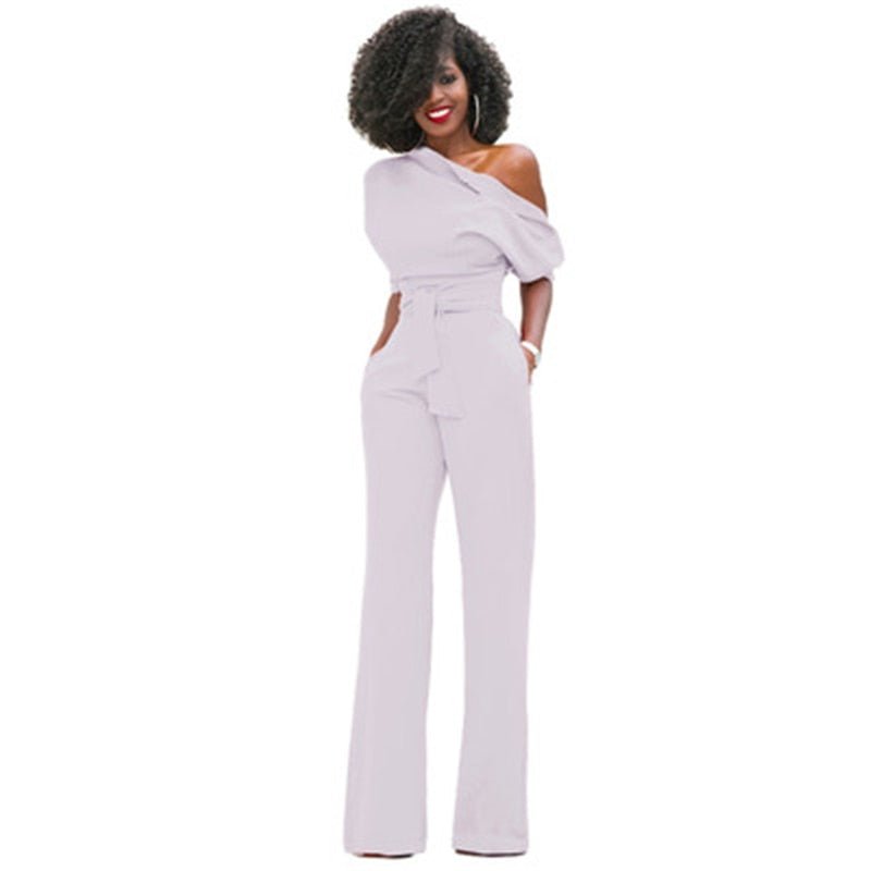 Jana | Dames Jumpsuit Wijde Pijp One Shoulder Riem 13