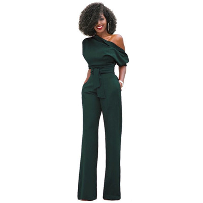 Jana | Dames Jumpsuit Wijde Pijp One Shoulder Riem 7