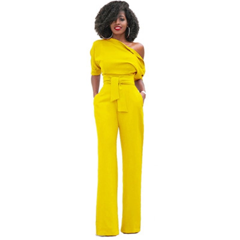 Jana | Dames Jumpsuit Wijde Pijp One Shoulder Riem 9