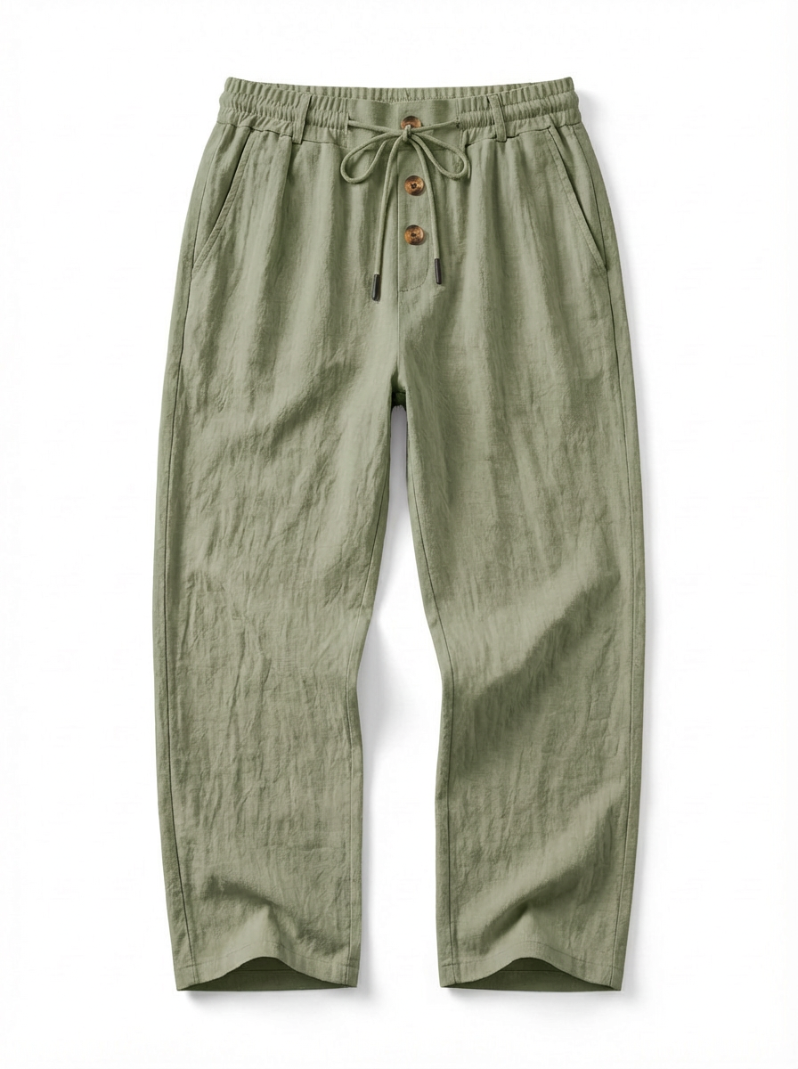 Lina | Lichtgewicht Linnen Broek met Trekkoord