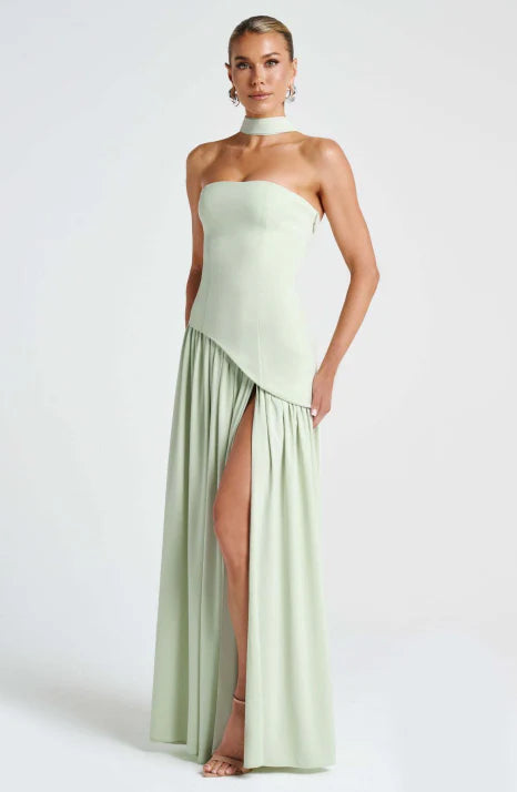 Mariska | Dames Maxi Jurk Strapless Korset Lijfje Sjaal