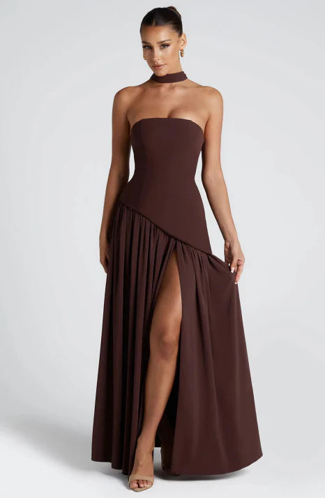 Mariska | Dames Maxi Jurk Strapless Korset Lijfje Sjaal