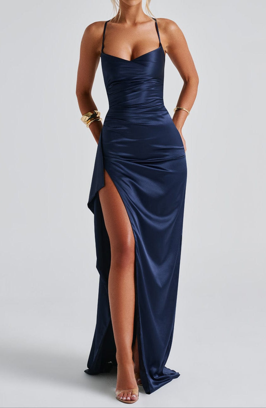 Sirena | Dames Maxi Jurk Met Hoge Split En Sweetheart Hals