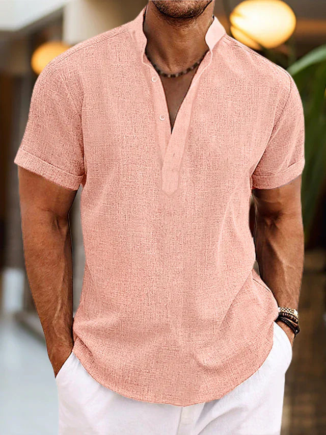 Toma | Henley Shirt Korte Mouwen Zomer Zwart 0