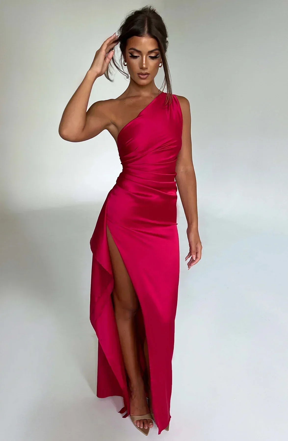 Anna | One Shoulder Maxi Jurk met Split