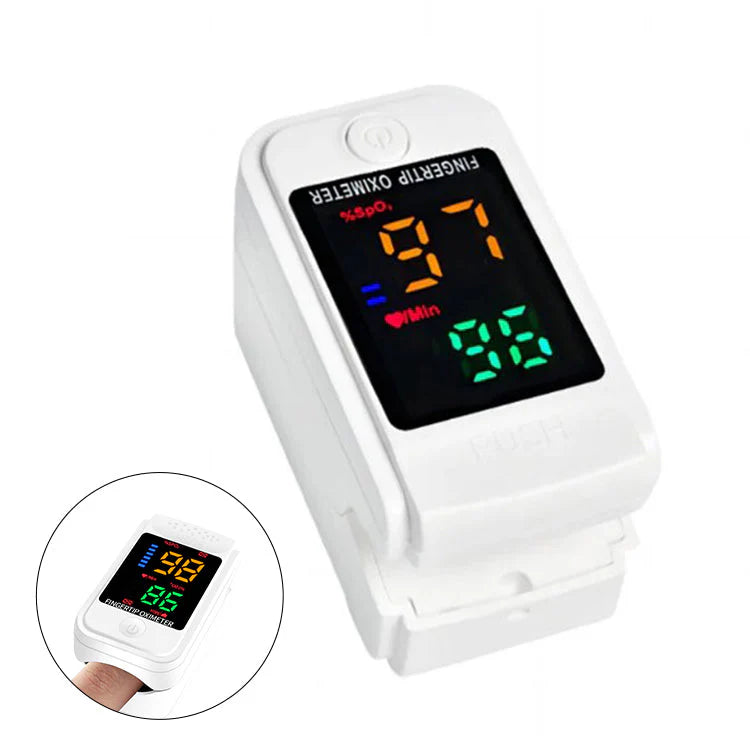 Draagbare vingertop oximeter met helder LED-scherm voor hartslag en zuurstofmeting