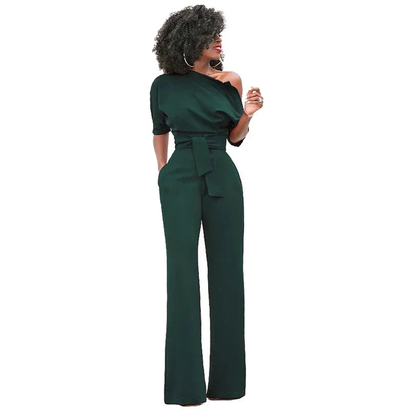 Anouk | Jumpsuit met Open Schouder en Strikband