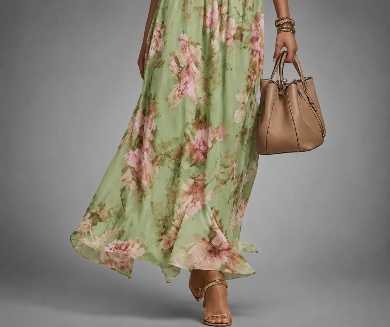Bo | Dames Maxi Jurk met Halternek en Bloemenprint