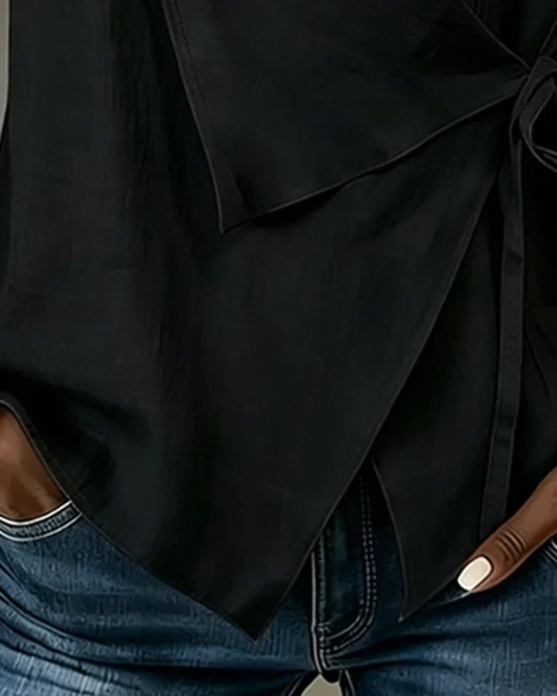 Casual wikkel top met asymmetrische zoom en zachte textuur voor dagelijks gebruik