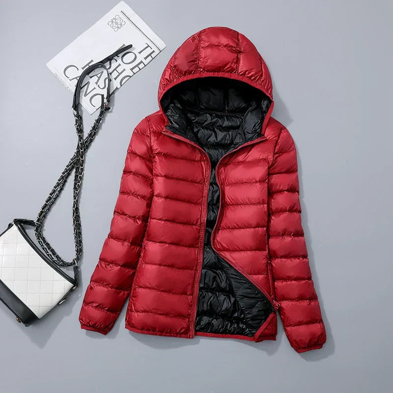 Winterjas met capuchon en ritssluiting voor casual dagelijks gebruik