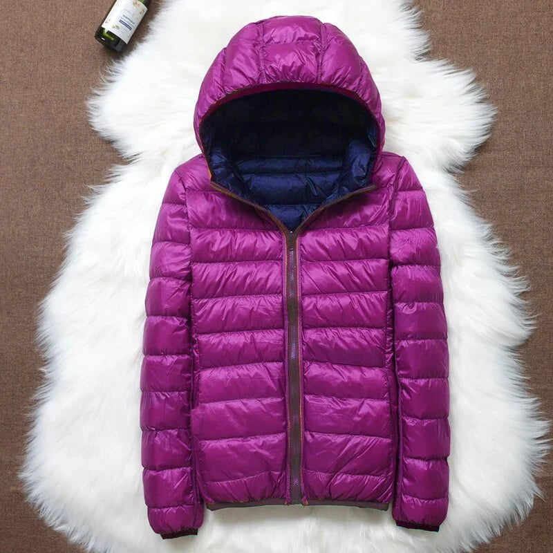 Dames puffer jas met elastische zoom en comfortabele regular fit