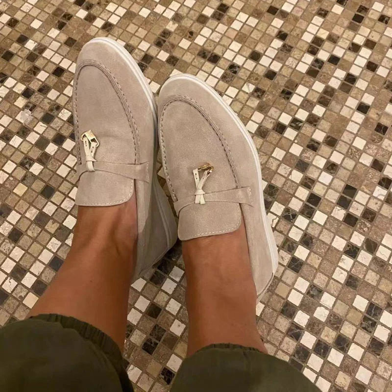 Charlotte | Dames Suède Loafers met Kwastje