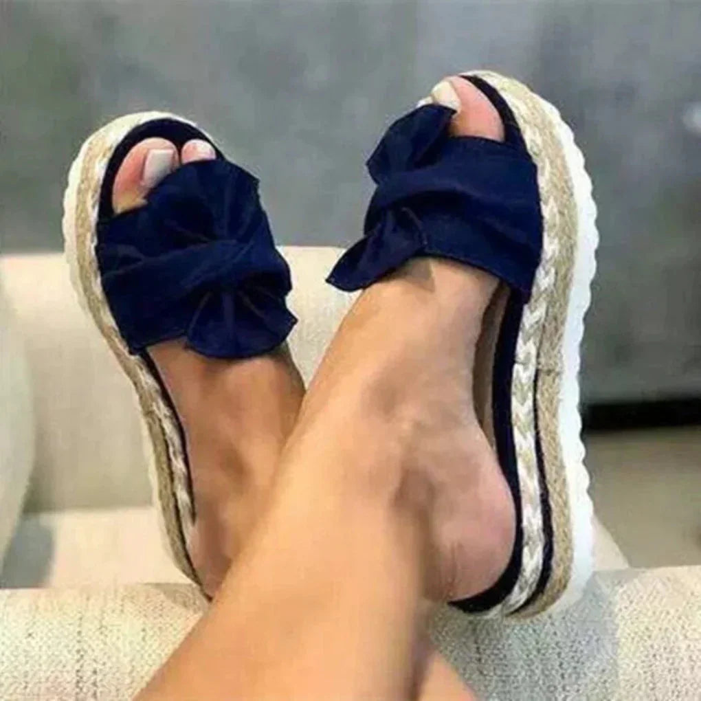 Daphne | Dames Sandalen met Strik Blauw