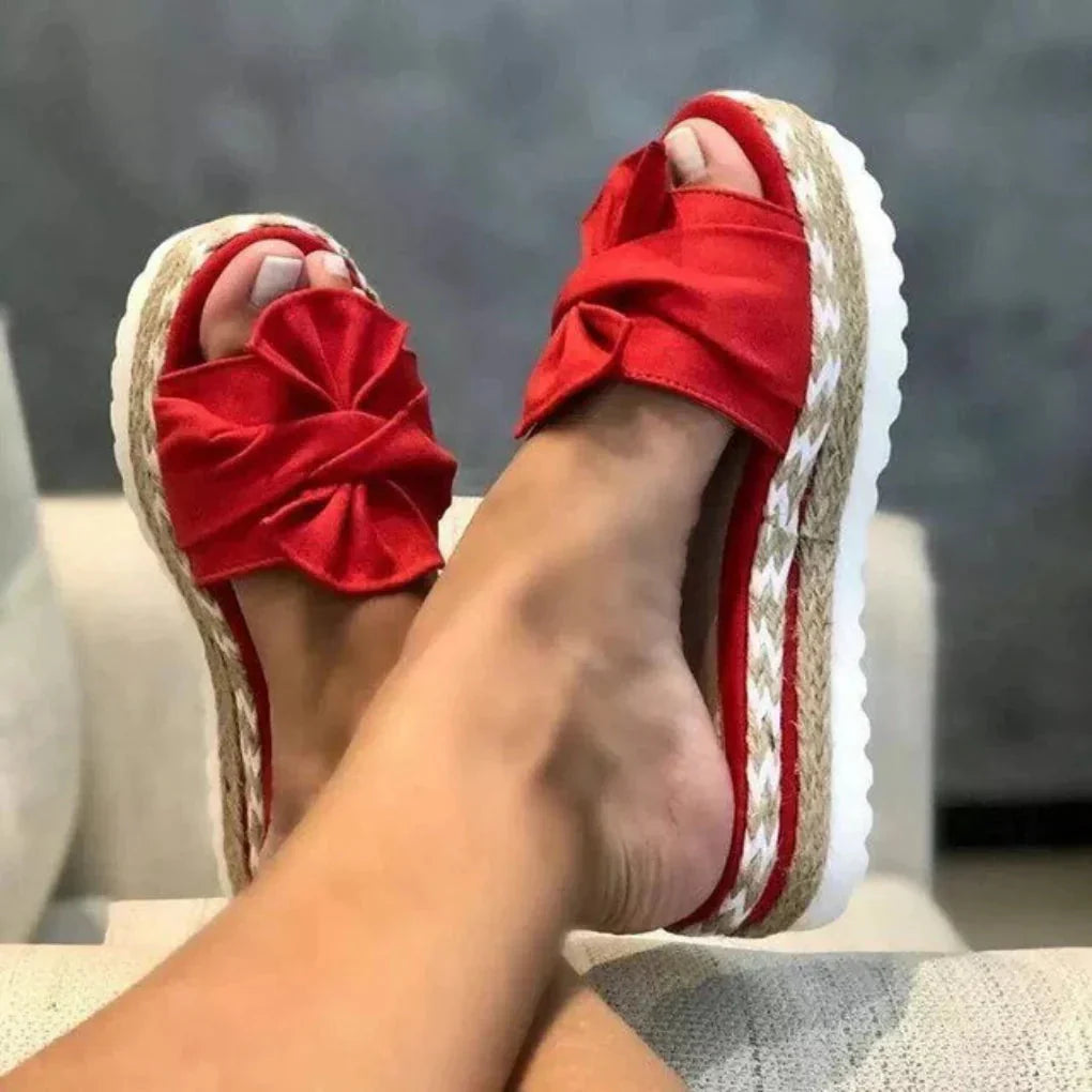 Daphne | Dames Sandalen met Strik Rood