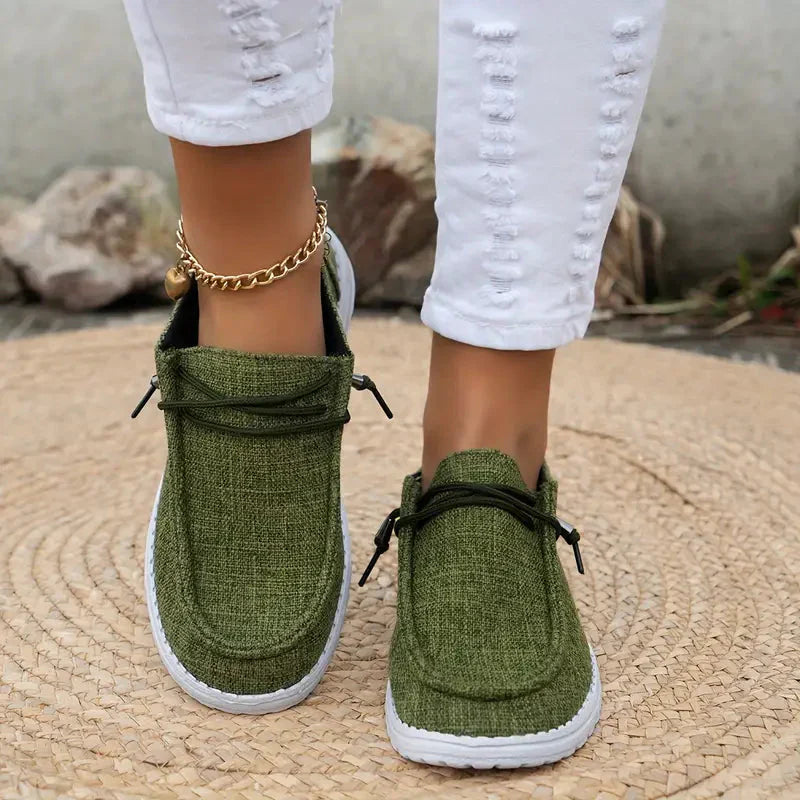 Esmee | Dames Loafers met Vetersluiting Groen