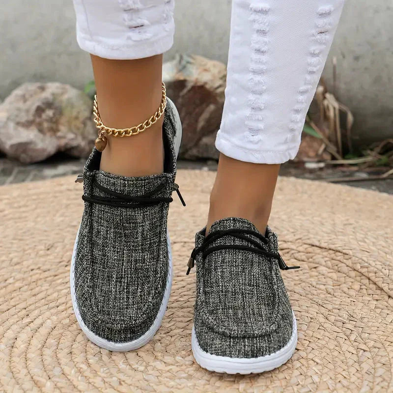 Esmee | Dames Loafers met Vetersluiting Grijs