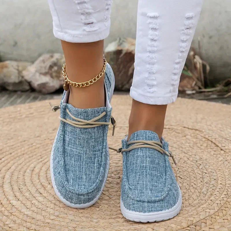 Esmee | Dames Loafers met Vetersluiting Blauw