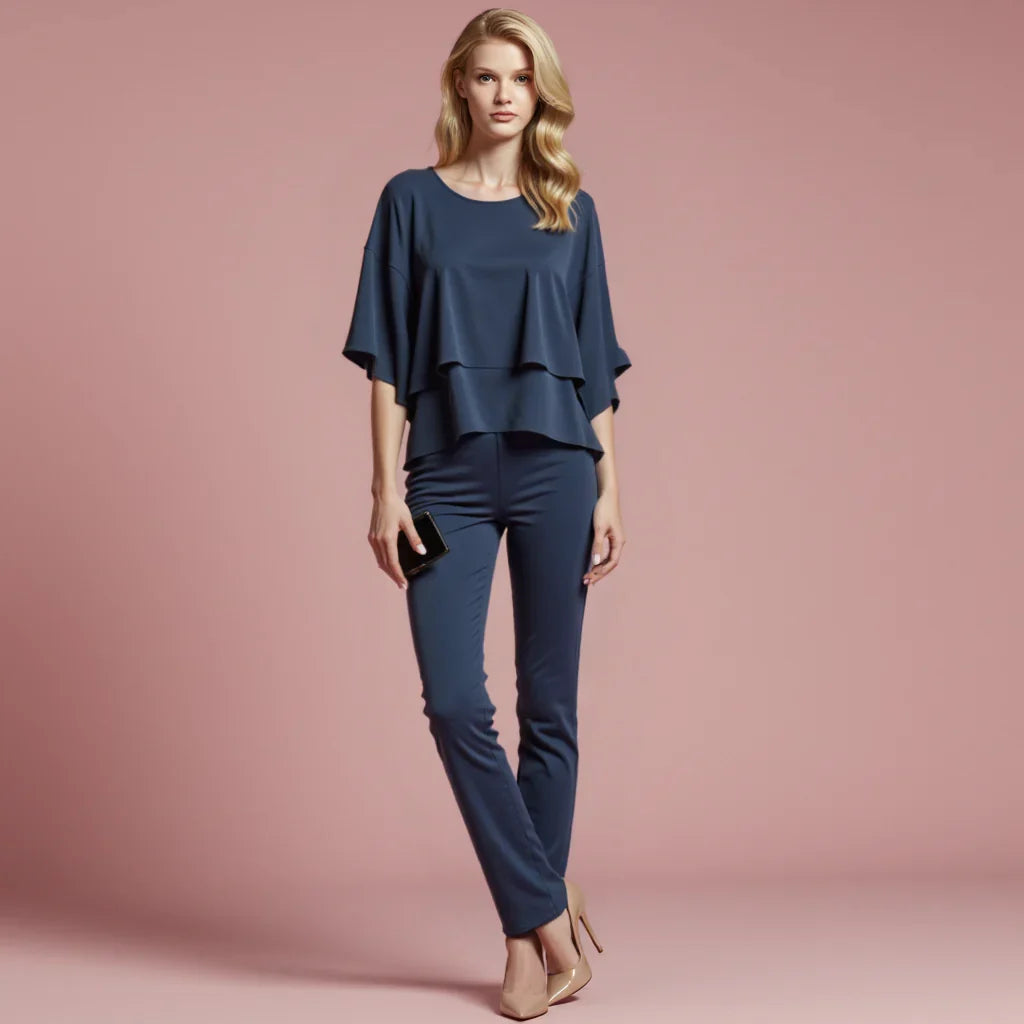 Eva | Dames Jumpsuit Set Off-Shoulder Overlay Top