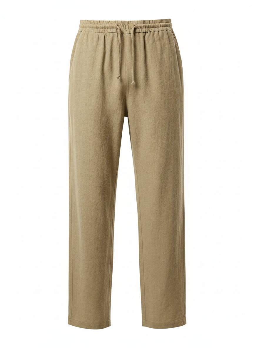 Laron | Heren Linnenmix Broek Met Trekkoord Taille