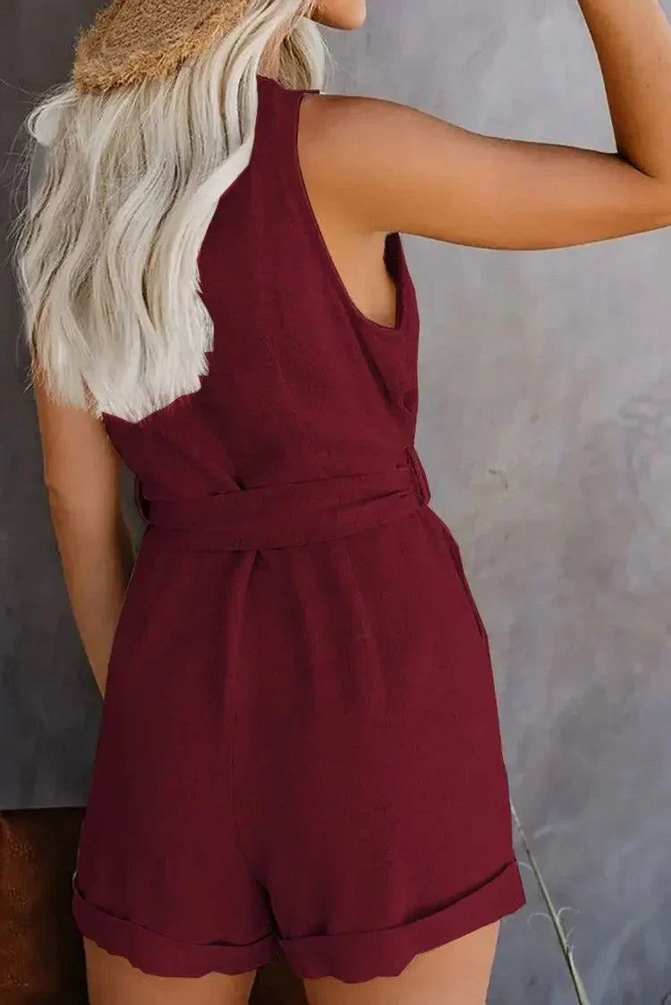Imke | Dames Korte Jumpsuit met V-Hals