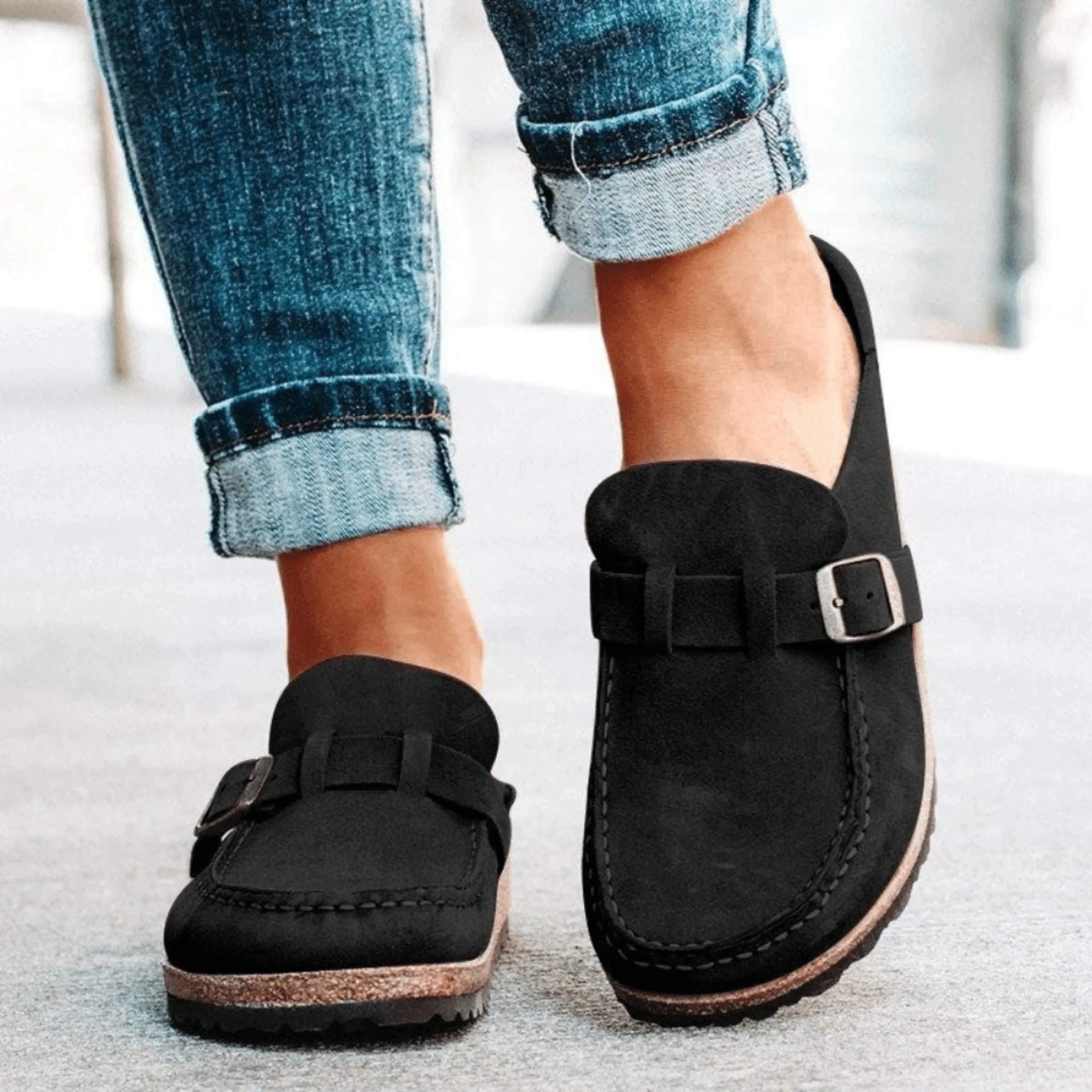 Imke | Dames Orthopedische Clogs Met Kurkzool Zwart