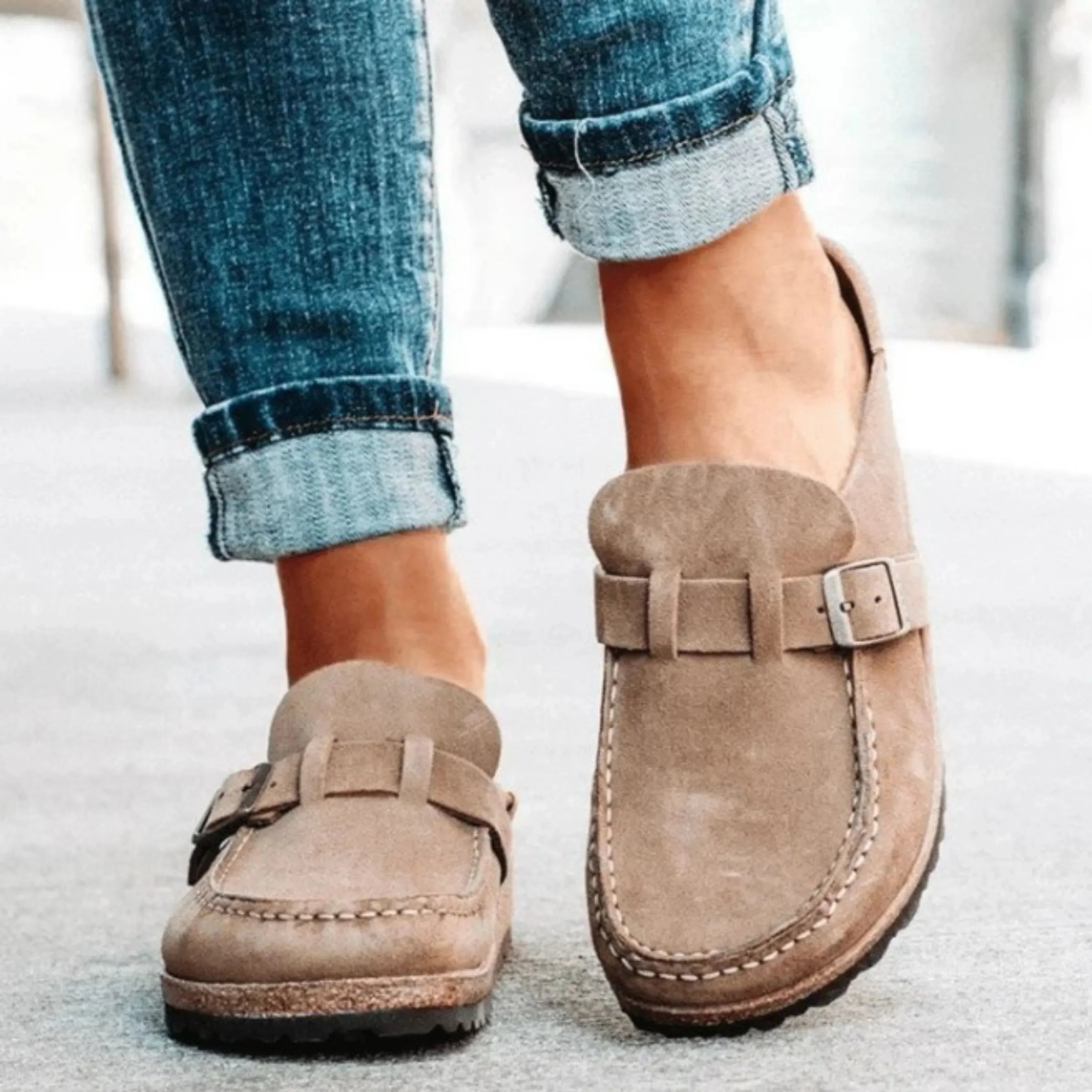 Imke | Dames Orthopedische Clogs Met Kurkzool Khaki