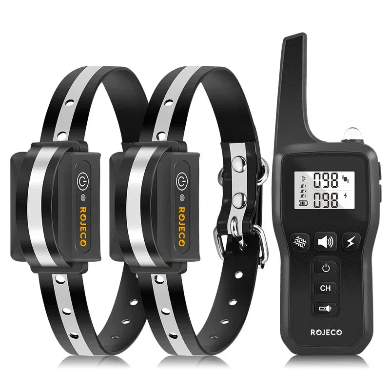 Afstandsbediening voor honden trainingshalsband met digitaal display en drie trainingsmodi trilling geluid en schok
