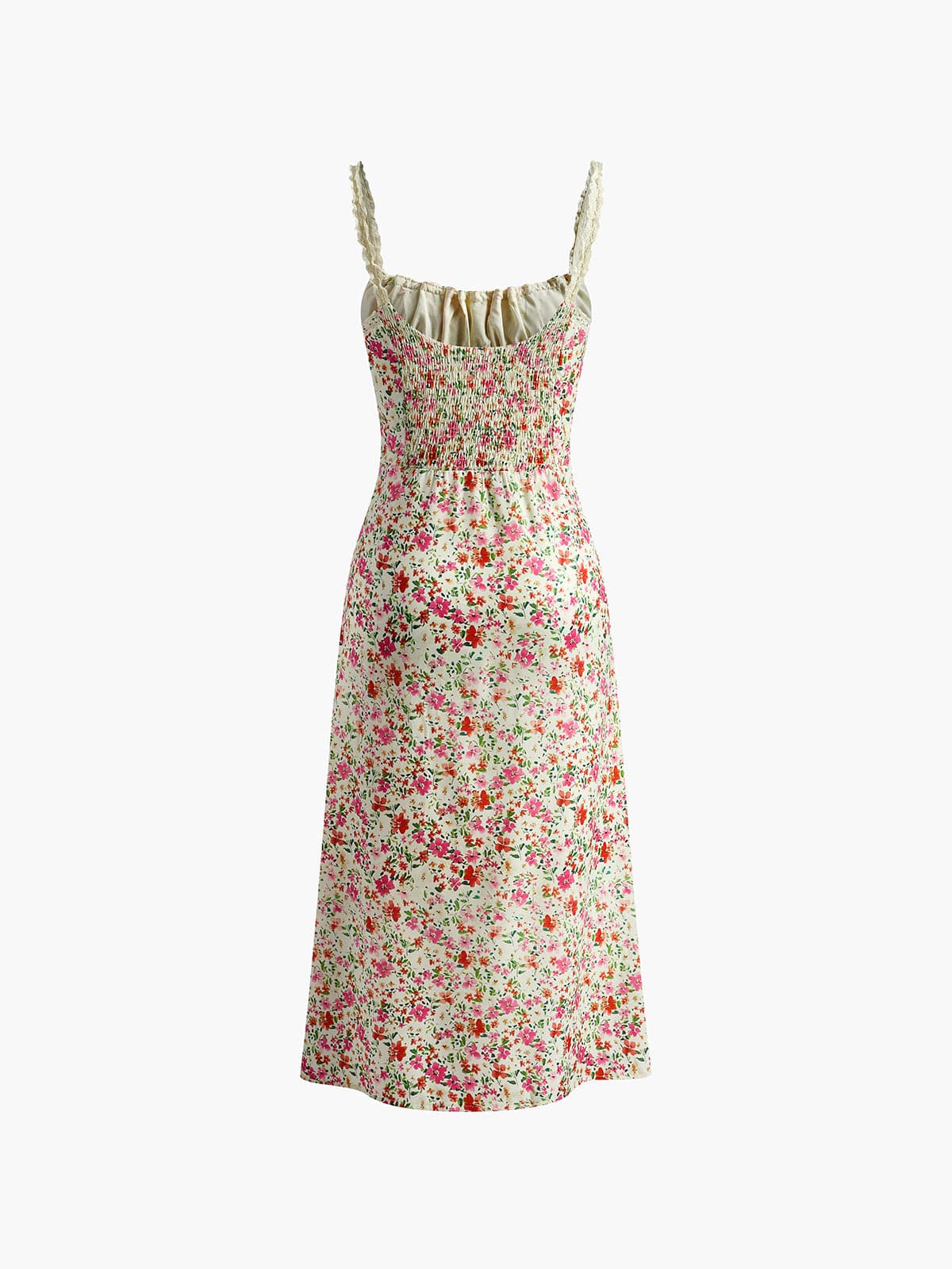 Zomerjurk met bloemenpatroon en vetersluiting bij halslijn voor vrouwen