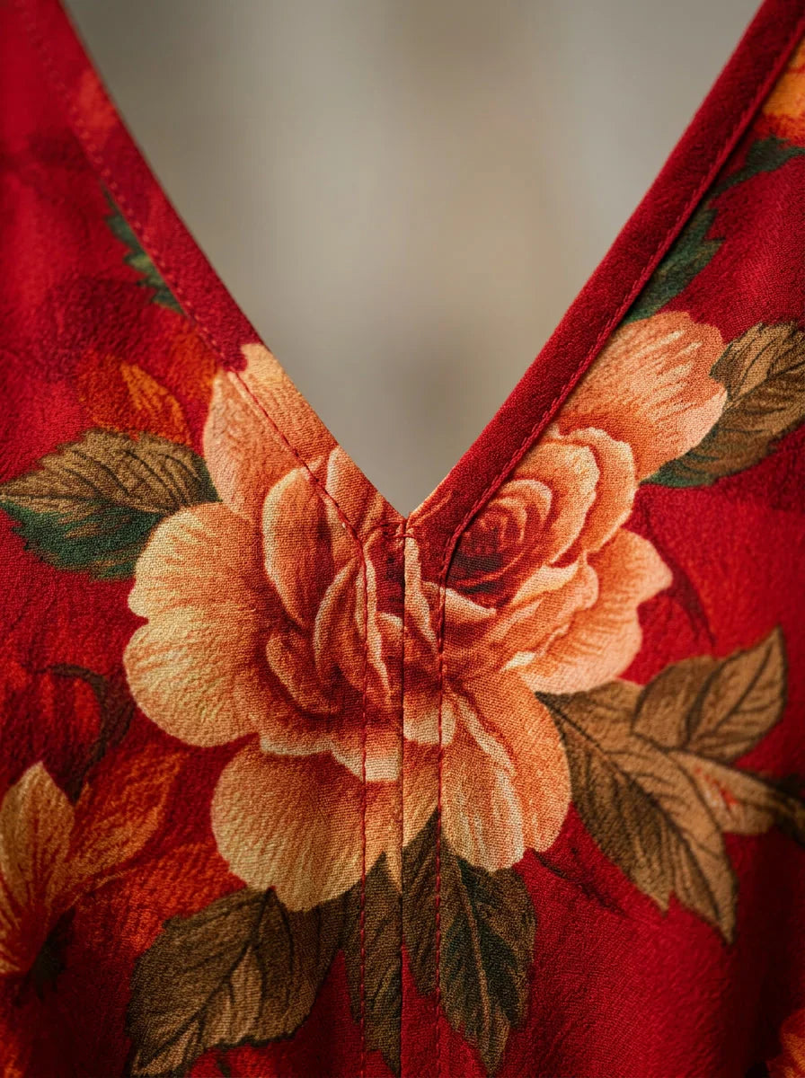 Jasmijn | Midi Jurk Bloemenprint V-Hals