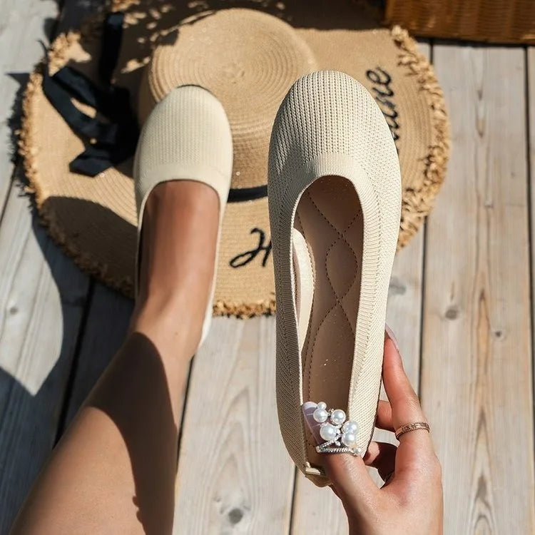 Lara | Dames Ballerina's Met Platte Zool