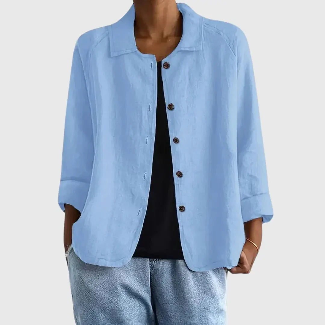 Lieke | Dames Katoenen Lichtgewicht Knoop Blazer
