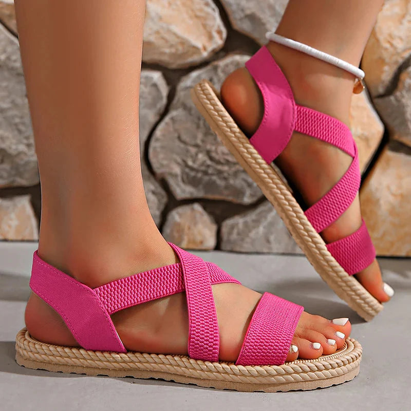 Lieke | Orthopedische Sandalen voor Dames met Gekruiste Bandjes Roze