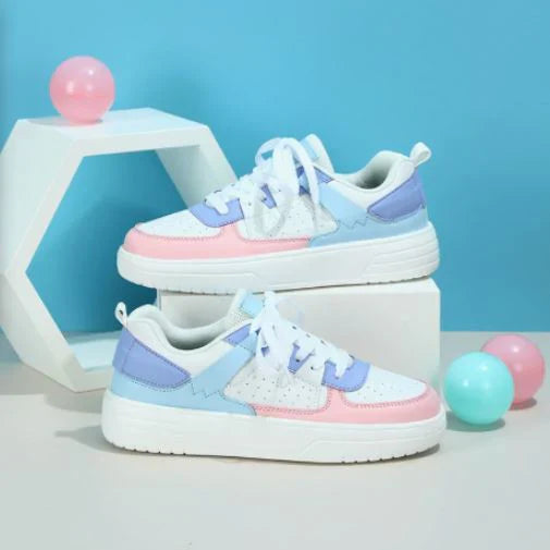 Linde | Dames Sneakers Pastel Colorblock Regenboog 3