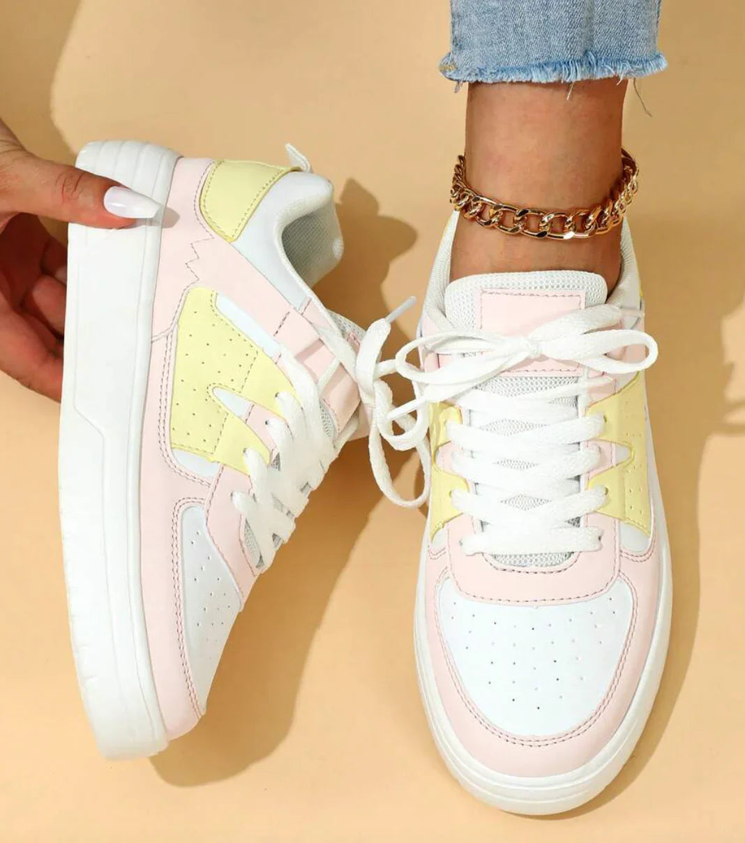 Linde | Dames Sneakers Pastel Colorblock Regenboog 2