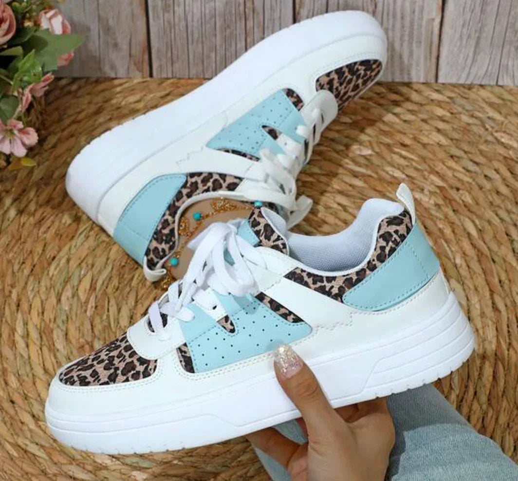 Linde | Dames Sneakers Pastel Colorblock Leeuw Turkoois
