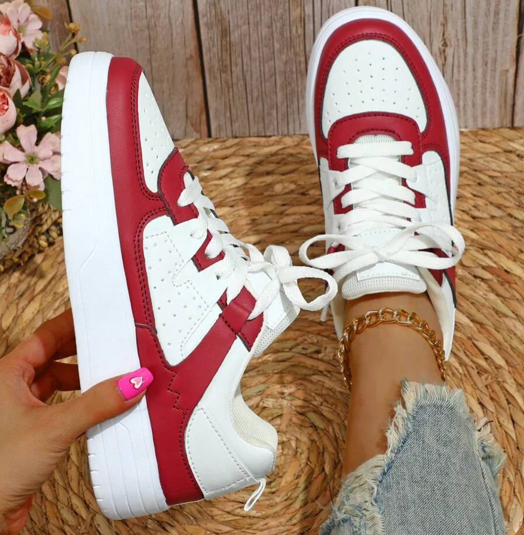 Linde | Dames Sneakers Pastel Colorblock Rood