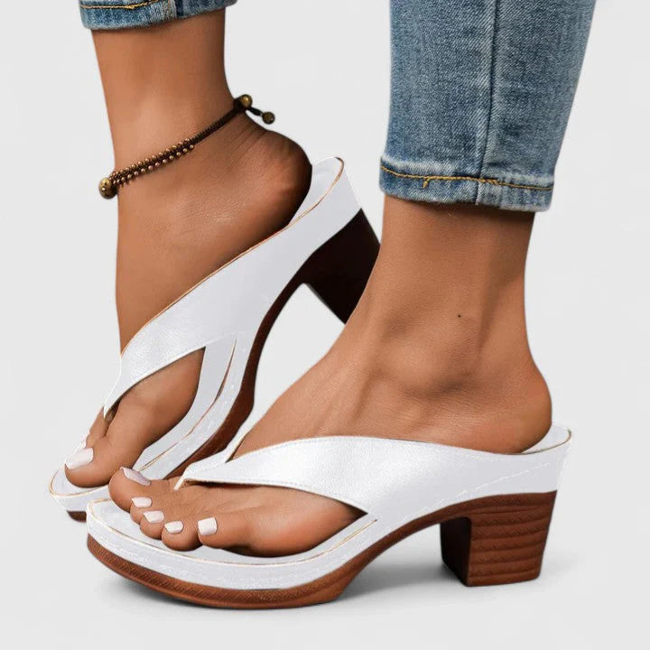 Dames teenslippers chunky hak in verschillende kleuren, veelzijdige zomerschoenen voor casual outfits