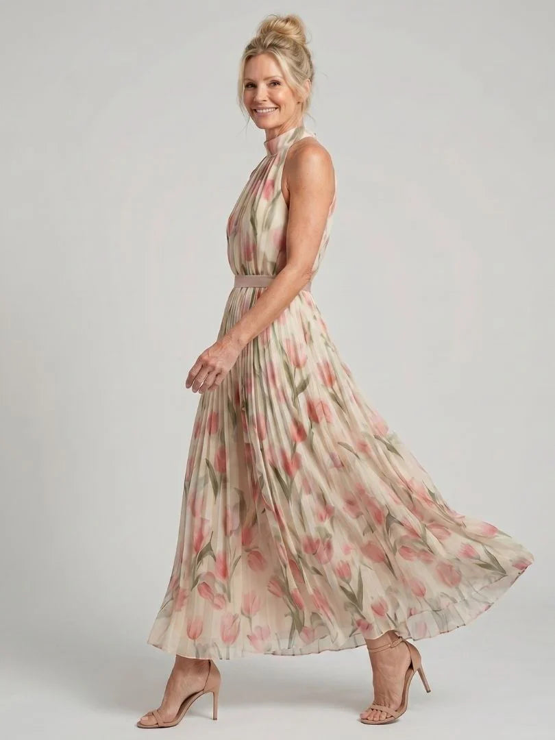 Linde | Midi Jurk Bloemenprint Halter
