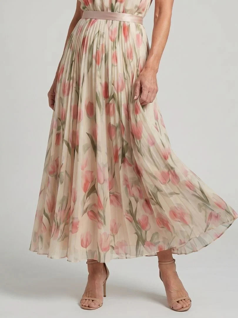Linde | Midi Jurk Bloemenprint Halter
