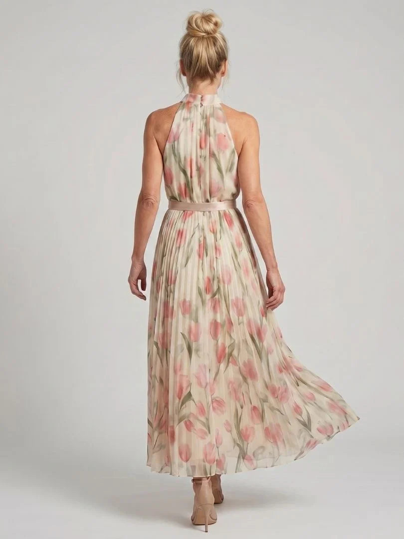 Linde | Midi Jurk Bloemenprint Halter