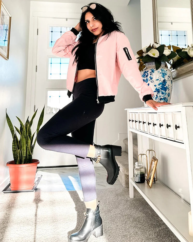 Dames bomberjack in legergroen, perfect voor casual dagelijkse outfits