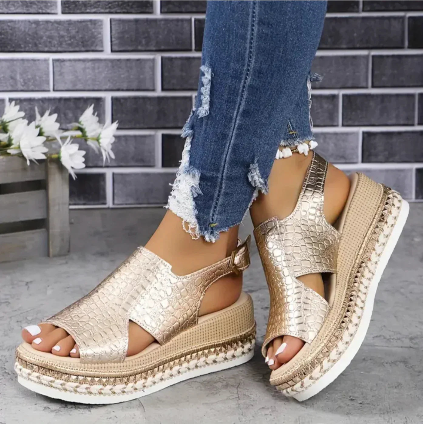 Lisa | Dames Platform Sandalen Espadrille