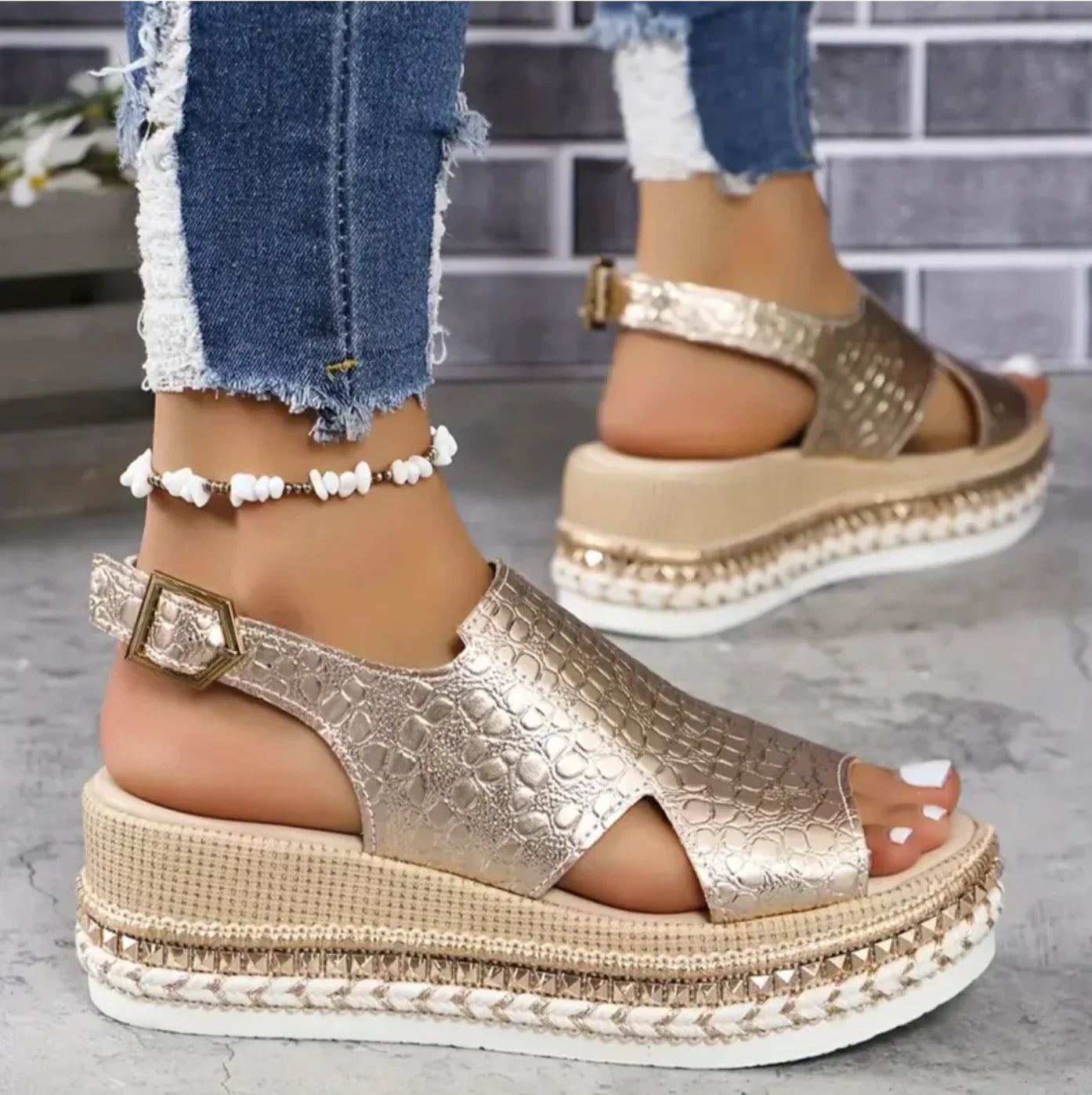 Lisa | Dames Platform Sandalen Espadrille