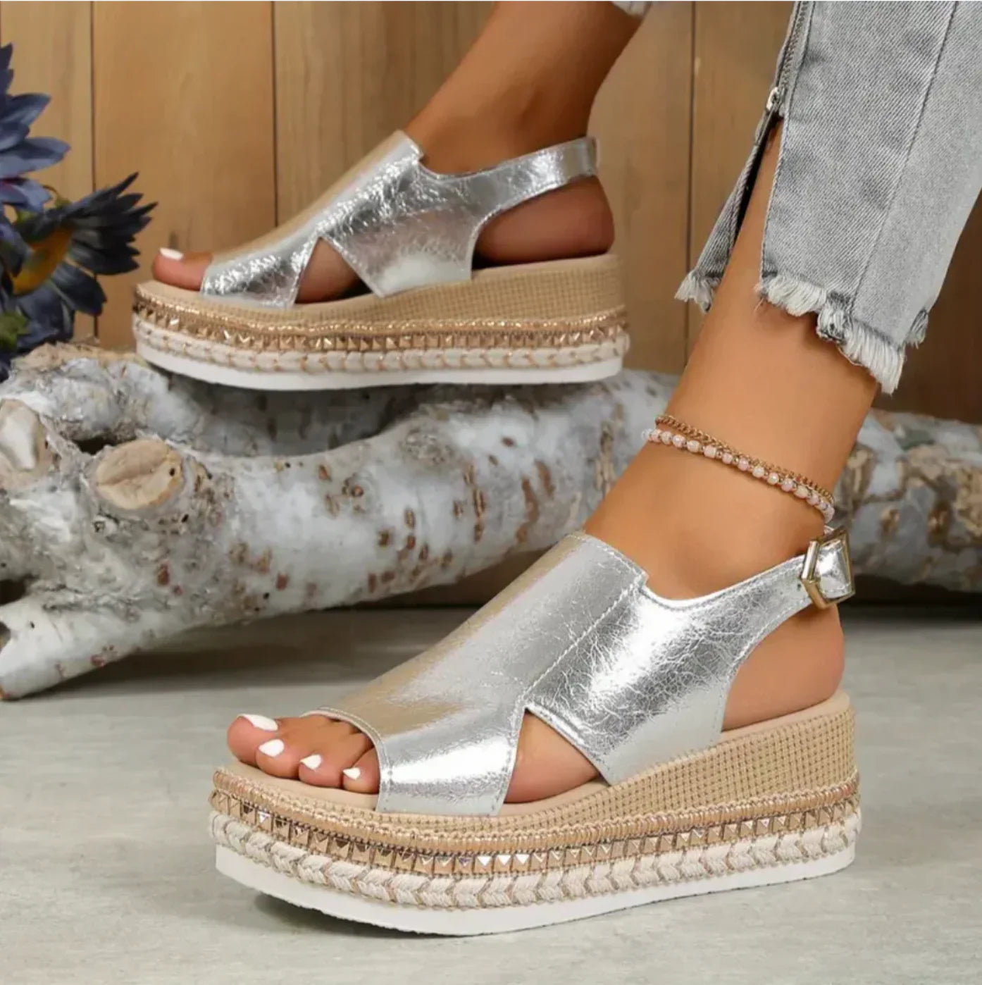 Lisa | Dames Platform Sandalen Espadrille