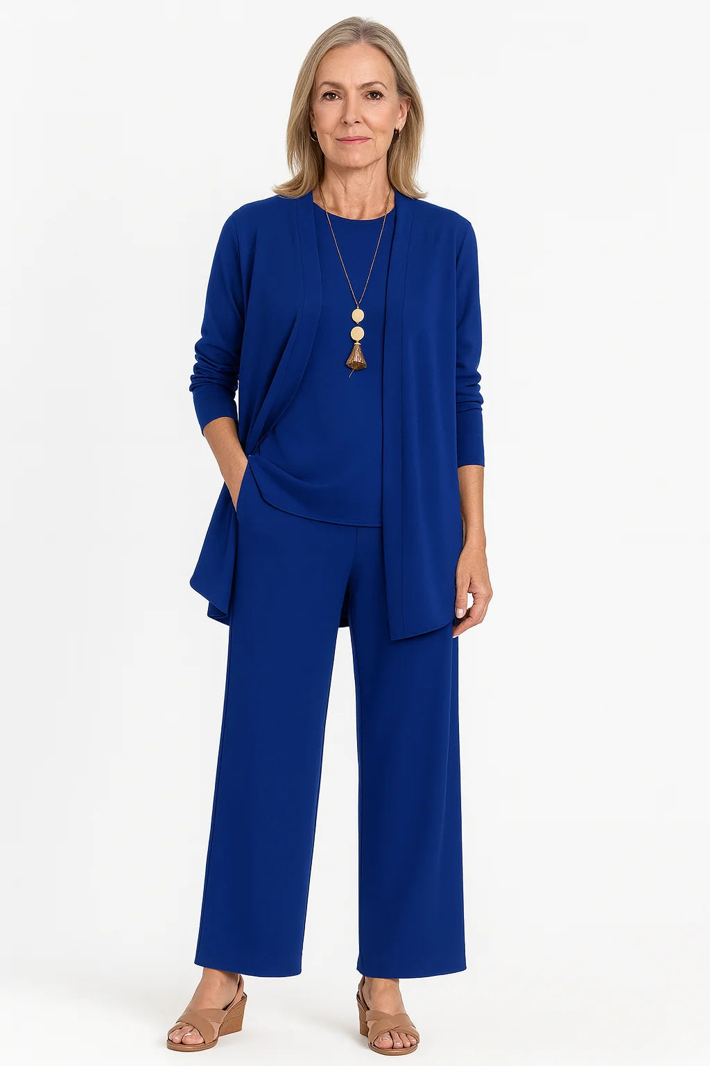 Relaxed fit kledingset in grijs met vest, top en broek voor dagelijks comfort